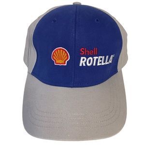 Trucker hat cap Strapback shell Rotella blue gray Pennzoil Quaker  NWOT